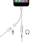 VSHOP ® 2 en 1 adaptateur blanc Lightning pour iPhone 7, Chargeur et prise jack 3,5 mm Câble adaptateur  pour le Iphone 7 7 Plus