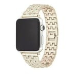 SKALO Teräsranneke Bling Apple Watch Series 7-9 41mm - Kulta