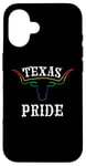 Coque pour iPhone 16 Drapeau arc-en-ciel pour le mois de la Gay Pride du Texas