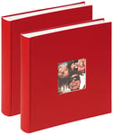 walther Design Photo Album Red 30 x 30 cm with Cover Cut-Out, Double Pack, Fun FA-208-RD