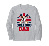 Bulldog Dad UK Flag for Dog Fathers Father's Day Long Sleeve T-Shirt