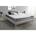 Actisom - Ensemble matelas Mémoire de forme actimemo zen 140x200 Maxi épaisseur 7zones de confort + sommier kit gris