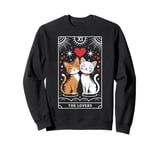 Tarot Card Mystic Cats | The Lovers Valentines Day Couples Sweatshirt