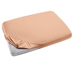 Hafaa Super King Fitted Sheet – Peach Soft Brushed Microfibre 25 cm Deep Elastic Fitted Bed Sheet – Easy Care & Breathable (180 x 200 cm)