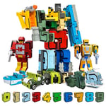 DIY Kreativa Utbildningsblock Montering Actionfigur Transformation Nummer Deformation Robot Leksak För Barn (FMY) 10 PCS