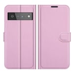 Google Pixel 6 Pro Fodral Litchi Rosa