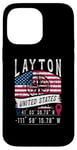 Coque pour iPhone 14 Pro Max Layton Drapeau des États-Unis Coordonnées GPS Layton