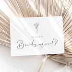 Will You Be My Bridesmaid Cards Bridesmaid Proposal Card With Envelopes Boho x4