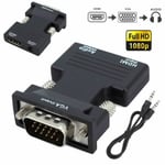 HDMI Female To VGA Male Converter Adapter 1080P Stereo Audio Output USB Power PC