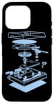 Coque pour iPhone 16 Pro Plateau tournant de musique avec diagramme de schéma DJ