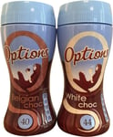 Options Hot Chocolate Double Variety Bundle Set! Belgian Chocolate and White Ch