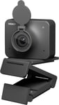 Meet Webcam Hd Par Ia, Webcam 1080P 60Fps Avec Cadrage Automatique Ai, Auto Focus, Face Focus, Webcam Streaming Avec Microphone, Plug And Play, Webcam Pour Pc/Mac, Noir