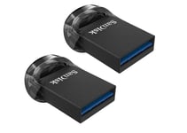 Lot de 2 SanDisk 128 Go Ultra Fit USB 3.2, Clé USB, des vitesses allant jusqu'à 400 Mo/s