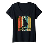 Womens Retro Liverpool Residents Country England V-Neck T-Shirt