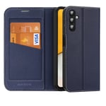 DUX DUCIS Skin X2 Tough Rugged Flip Wallet Case for Samsung Galaxy A14 5G - Blue