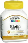 21ST CENTURY BIOTIN 5000 MCG CAPLETS 110 CT