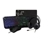 Pack Gamer 4 en 1 - The G-Lab - COMBO NATRIUM - Souris Filaire - Clavier Filaire - Casque Filaire - Tapis de Souris