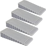 4 pièces Gris Cale Porte Caoutchouc Souple Antidérapante Bloc Hauteur Réglable Arrêt de Porte Pour Genre Carrelage, Sol,Béton, Ciment,Tapis