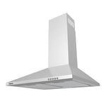 CIARRA CAS6201A Cooker Hood 60cm Stainless Steel Chimney Range Hood 600mm Recirculating Duct Kitchen Ventilation Extractor Fan