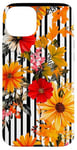 Coque pour iPhone 15 Plus Blanc Pop Art Rayé Sauvage Automne Automne Fleurs Floral