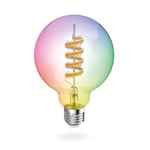 Hama Ampoule Connectée WIFI G95, Ampoule Vintage Globe Filament ST64 Spiral, 2700-6500K, Ampoule Smart Intelligente, Matter, Ampoule Alexa/Google Home, 4.9W, 470lm, Dimmable, cde voc+appl