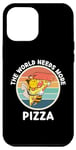 iPhone 12 Pro Max Retro Bee The World Needs More Pizza Retro Pizza Lover Case