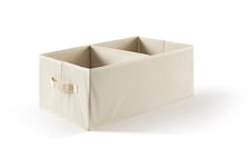 Perfetto Più Easybox Organiseur de tiroir avec Compartiments, en Tissu Non tissé, Couleur écru, 12 x 40 x 11 cm