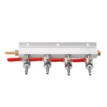 2/4 Way CO2 Gas Manifold Splitter Distributor Draft Beer with Check Valves 7mm