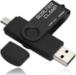 Clé Usb 128 Go, 2 En 1 Otg Usb 3.0 Mémoire Stick, Pivotant U Disque Avec Port Micro Usb Pour Smartphone Android, Tablette Et Ordinateur (Noir)