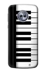 Black and White Piano Keyboard Case Cover For Motorola Moto G6 Plus