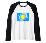 Flag of Palau South Pacific Bull Shark Raglan Baseball Tee