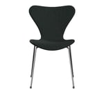 Fritz Hansen - 3107 Sjuan - Helklädd, Tyg, Remix 173 - Ruokapöydän tuolit - Arne Jacobsen - Harmaa - Metalli/Puu/Tekstiili materiaali