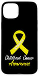 Coque pour iPhone 15 Plus Ruban jaune « I AM A Warrior Childhood Cancer Awareness »