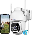 2.5K 4Mp 3G/4G Lte Caméra De Surveillance Extérieure Avec Carte Sim, 2560×1440P Ptz Ip Caméra Détection Humaine, Suivi Automatique, Vision Nocturne Couleur 30M, Audio Bidirectionnel, Ip66