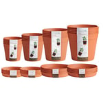 Clever Pots Pot de Fleurs, Terre Cuite, Mixte