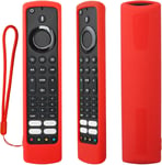 Housse Coque En Silicone Pour Jvc/Bush/Toshiba/Xiaomi/Fire Tv Telecommande Vocale, Etui De Protection Pour Jvc Telecommande, Antiderapage, Antisismique, Lavable(Rouge)