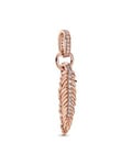 Pandora Sparkling Feather Dangle Ruusukullattu Hopea Riipus Ja Zirkonia 789550C01