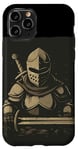 Coque pour iPhone 11 Pro Templier sombre amusant pour les amateurs de chevaliers et les fans médiévaux