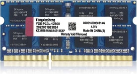 Ram DDR3 /DDR3L 4go 1600MHz PC3L-12800 / PC3-12800 Sodimm CL11 Non-ECC Unbuffered 1.35V / 1.5V 2Rx8 Double Rang 204 Pin Mémoire Ram Barette Kit pour Ordinateur Portable (Bleu)