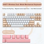 Ajazz-Clavier mécanique de jeu sans fil Ak871,2.4G,87 prédire,clavier Bluetooth remplaçable à chaud,touches PBT pour jeu,ordinateur portable,PC - Type Kaki-Axe rouge #A