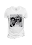 T-Shirt Homme Col V John Travolta Olivia Newton Celebrites 1978 Star Cinema