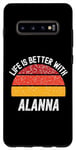Coque pour Galaxy S10+ La vie est meilleure avec le design rétro Alanna Sun, Alanna Sun