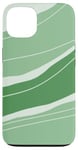 Coque pour iPhone 13 Traits monochromes vert sauge et vert clair