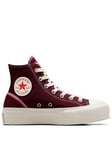 Converse Chuck Taylor All Star Lift Cotton Hi-Tops - Red