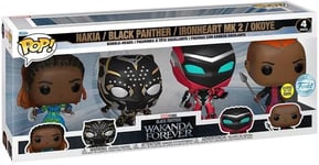 FUNKO POP VINYL MARVEL: BLACK PANTHER 4 Pack inc Nakia, Ironheart MK2, Okoye NEW