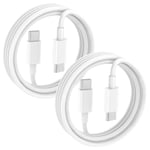 Câble USB C vers USB C,1M Cable iPhone 15 16 Charge Rapide 60W,Type C Cordon de Données enpour Apple iPhone 15 Plus/15 Pro/15 Pro Max/16/16 Pro/16 Pro Max/iPad Pro 12.9 inch/Air-2Pack