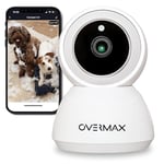 Overmax Caméra sans Fil Camspot 3.7 WiFi IP Enregistrement de Surveillance Full HD Mode Nuit Auto Tracking Microphone et Haut-Parleur Smart Device Google Home Amazon Alexa