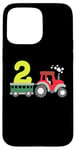 Coque pour iPhone 15 Pro Max Tracteur agricole 2ème anniversaire 2 ans pour tout-petits garçons enfants