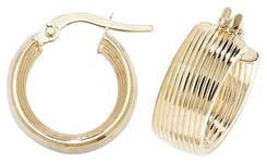 James Moore TH ER1057-10 9ct Yellow Gold 10mm Hoop Earrings Jewellery