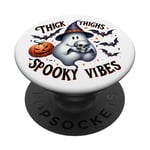 Ghost Pumpkin Halloween Spooky Boo Trick Treat Batte PopSockets PopGrip Adhésif